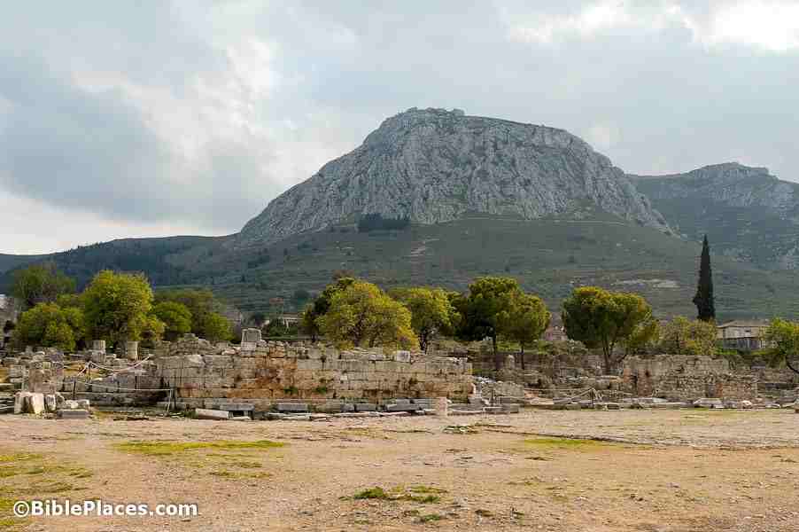 Corinth bema and Acrocorinth