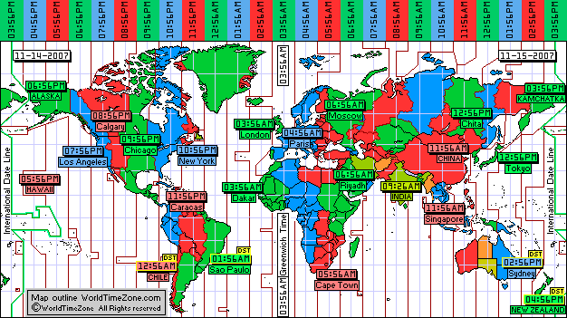 Time Zones Map